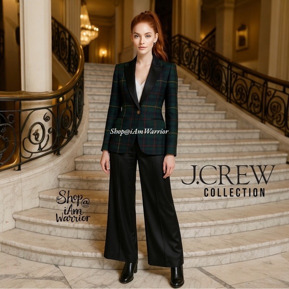 J.Crew Collection satin lapel Campbell tartan plaid wool blazer *shop@iamwarrior - Picture 3 of 12